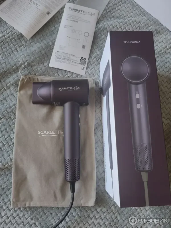 Фен Scarlett SC-HD70I43 фиолетовый, 1600 Вт, ионизация