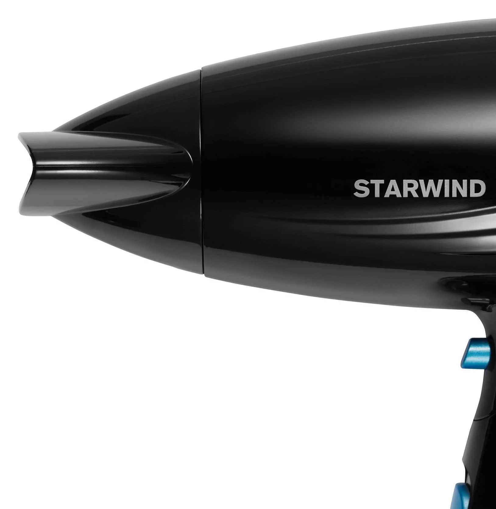 Фен Starwind SHD 7066 черный/синий, 1600 Вт, компактный, ионизация