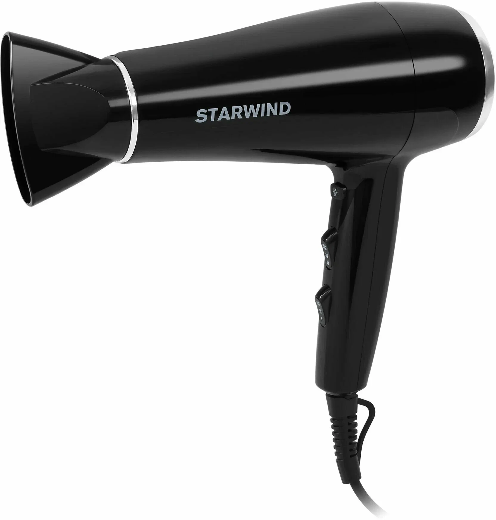 Фен Starwind SHD 7080 черный/хром, 2200 Вт, ионизация