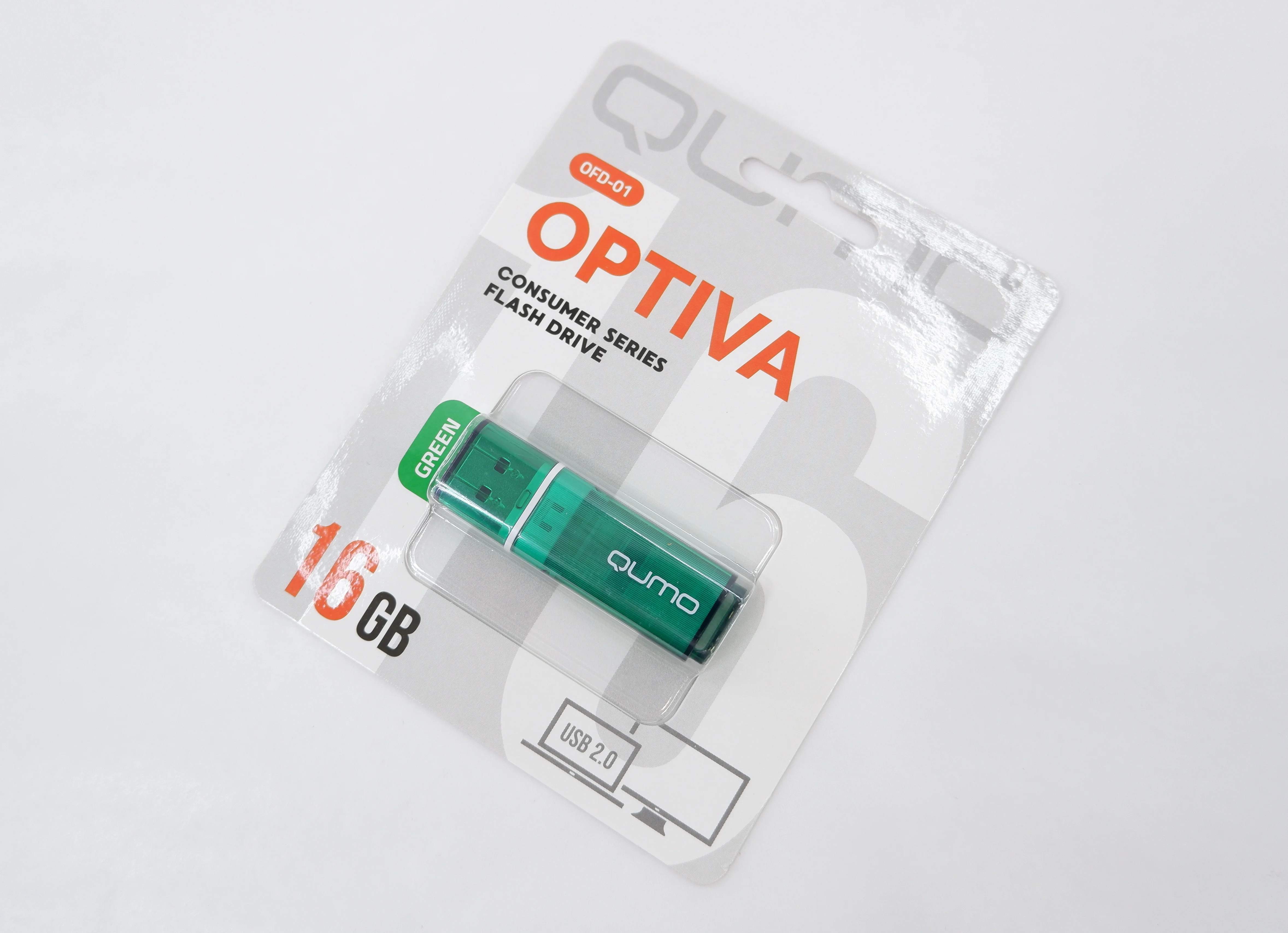 Флешка USB 2.0 QUMO 16Gb Optiva 01 зеленый QM16GUD-OP1-green