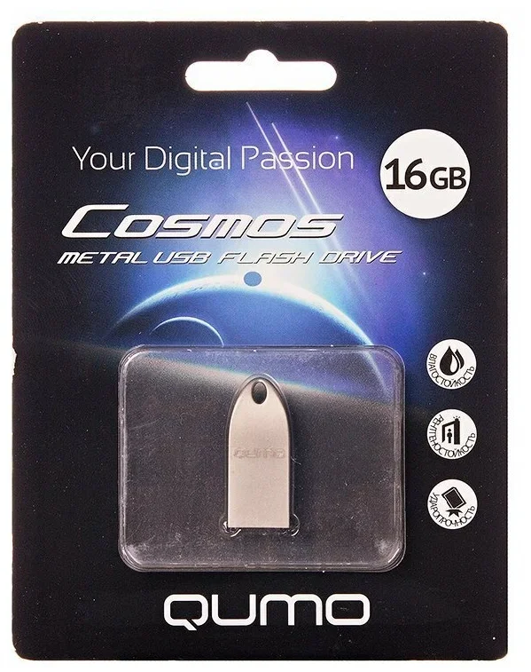 Флешка USB 2.0 QUMO 16Gb, Cosmos QM16GUD-Cos