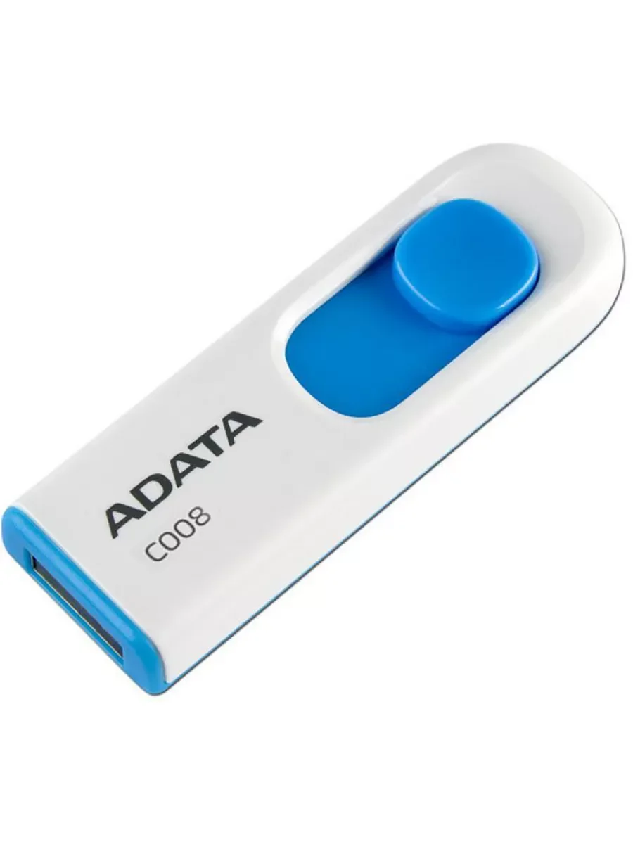 Флешка USB ADATA C008 (AC008-16G-RWE), 16Gb, USB 2.0, R/W 15/5, белый/синий