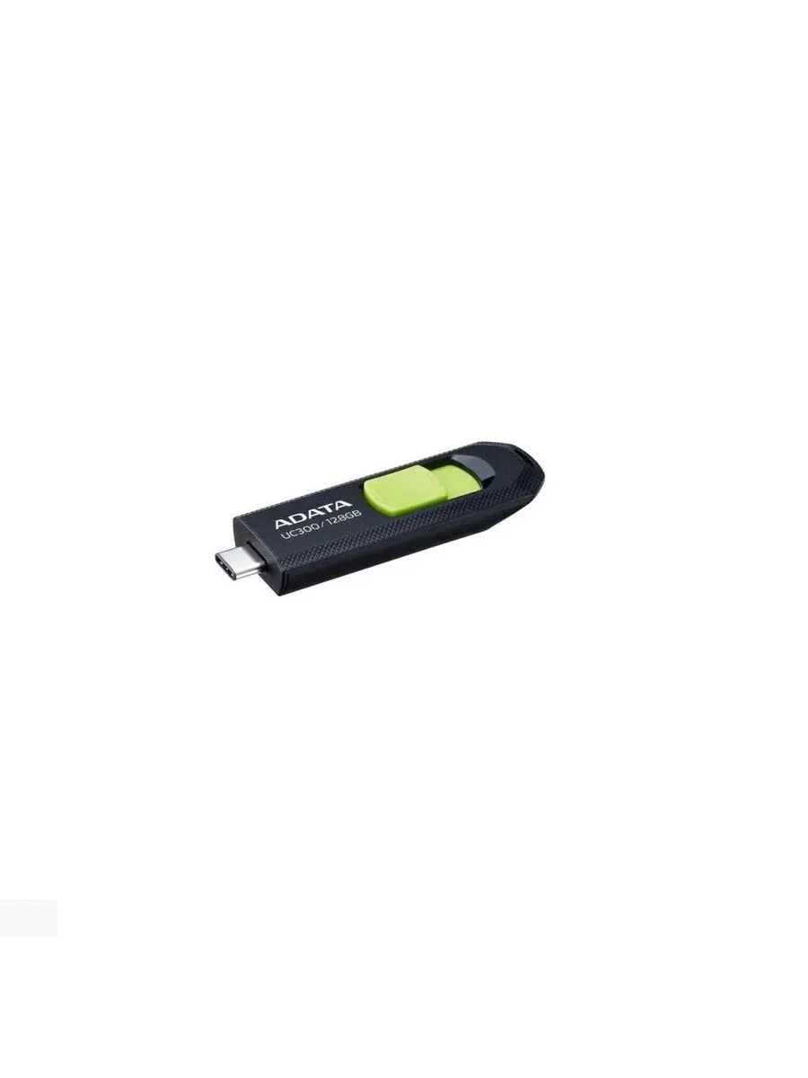 Флешка USB ADATA UC300 (ACHO-UC300-128G-RBK/GN), 128Gb, Type-C USB 3.2, R/W 100/30, черный/зеленый