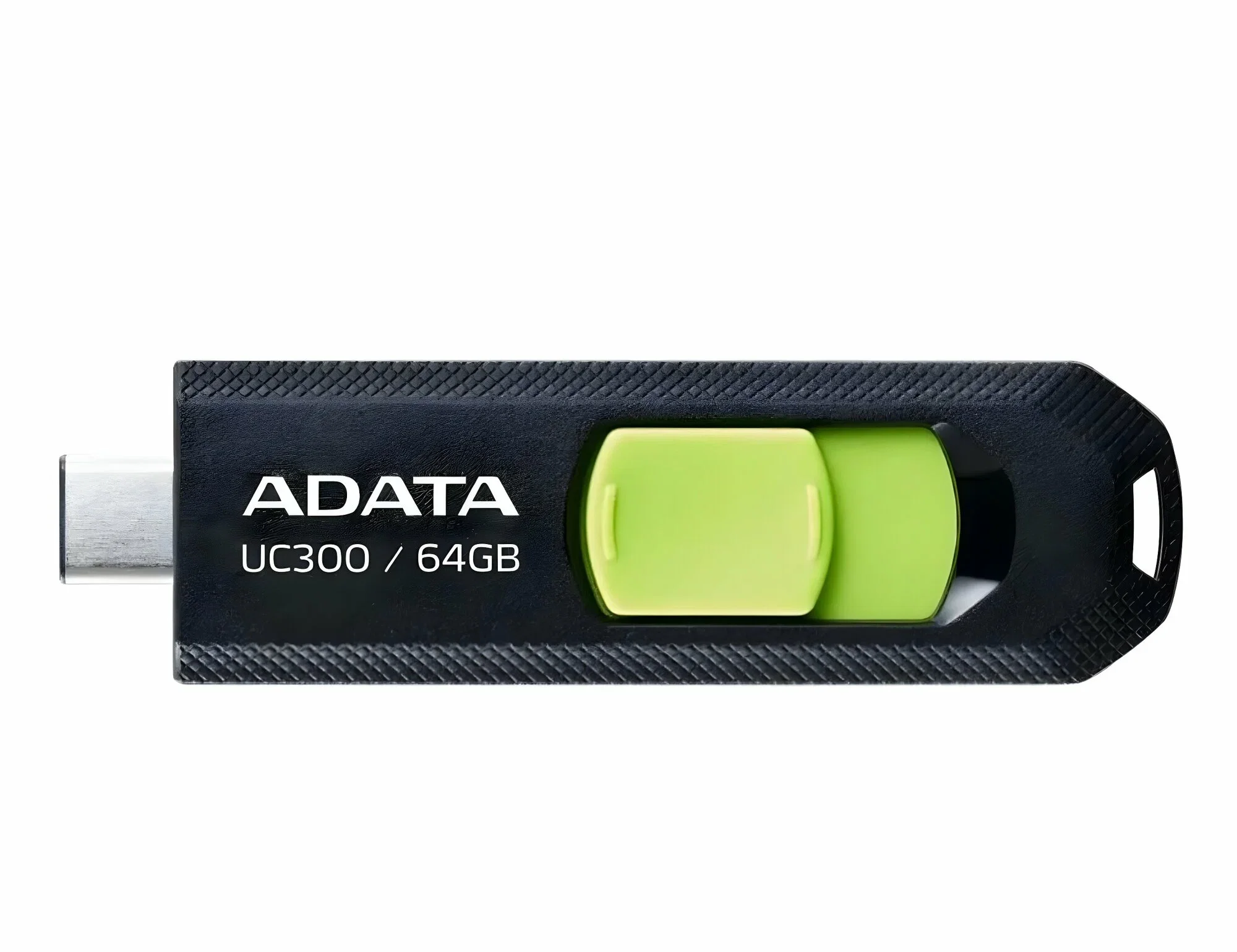 Флешка USB ADATA UC300 (ACHO-UC300-64G-RBK/GN), 64Gb, Type-C USB 3.2, R/W 100/30, черный/зеленый