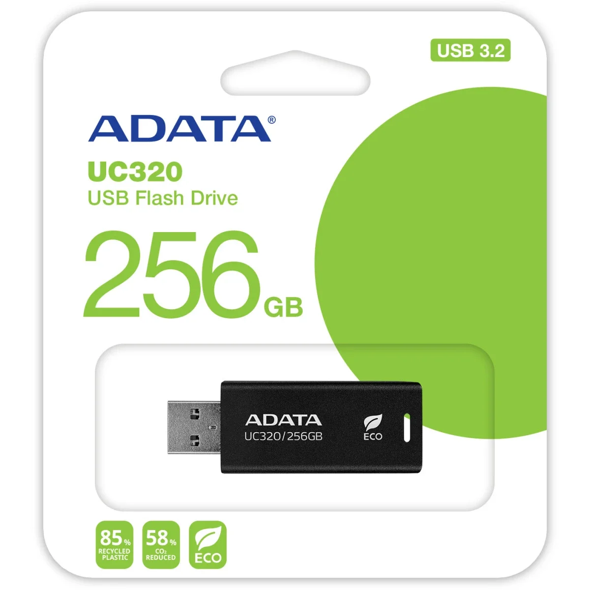 Флешка USB ADATA UC320 (UC320-128G-RBK/BK), 128Gb, USB 3.2, R/W 100/30, черный