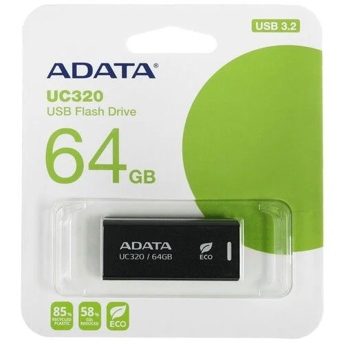 Флешка USB ADATA UC320 (UC320-256G-RBK/BK), 256Gb, USB 3.2, R/W 100/30, черный