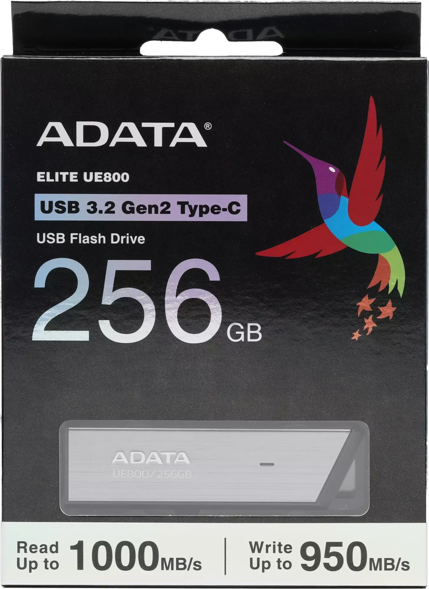Флешка USB ADATA UE800 (AELI-UE800-256G-CSG), 256Gb, Type-C USB 3.2, R/W 1000/950, серебристый