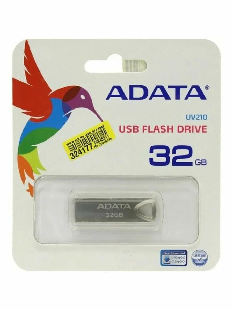 Флешка USB ADATA UV210 (AUV210-32G-RGD), 32Gb, USB 2.0, R/W 15/5, золотистый
