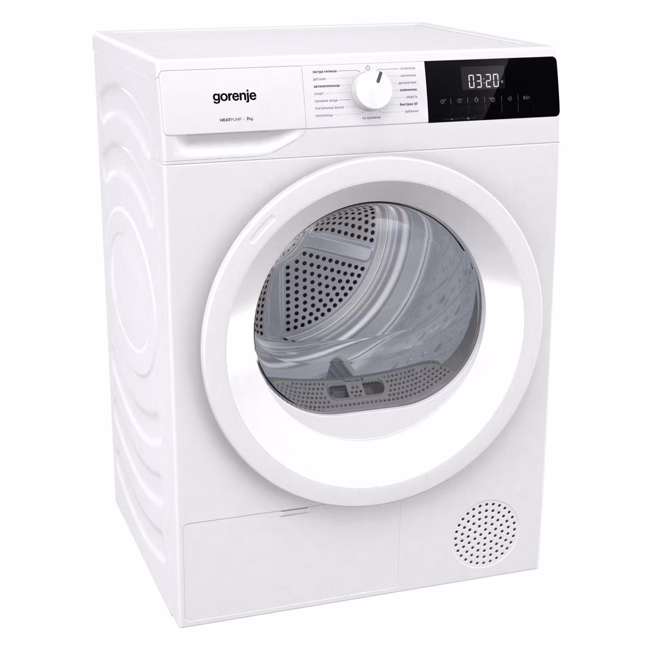 Сушильная машина Gorenje DHNE82/C белый, тепловой насос (60х85х55), 8 кг