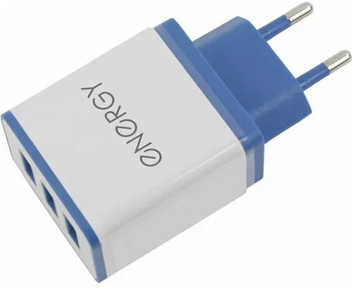 Сетевые Зарядные Устройства (СЗУ) Energy ET-34, 3 USB разъёма, 2,1А, цвет - белый