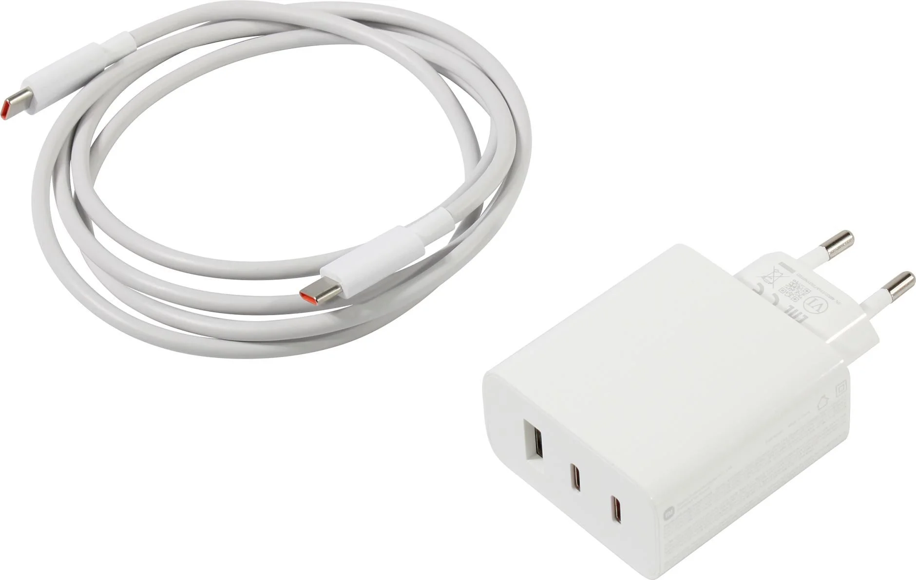 Сетевые Зарядные Устройства (СЗУ) Xiaomi 67Вт GAN 1USB + кабель Type-C (АААА) Белый