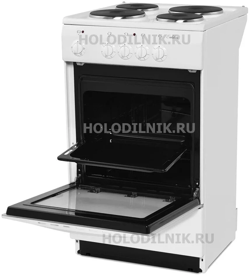 Электроплита De luxe 5004.12 э (без щитка и крышки) белый