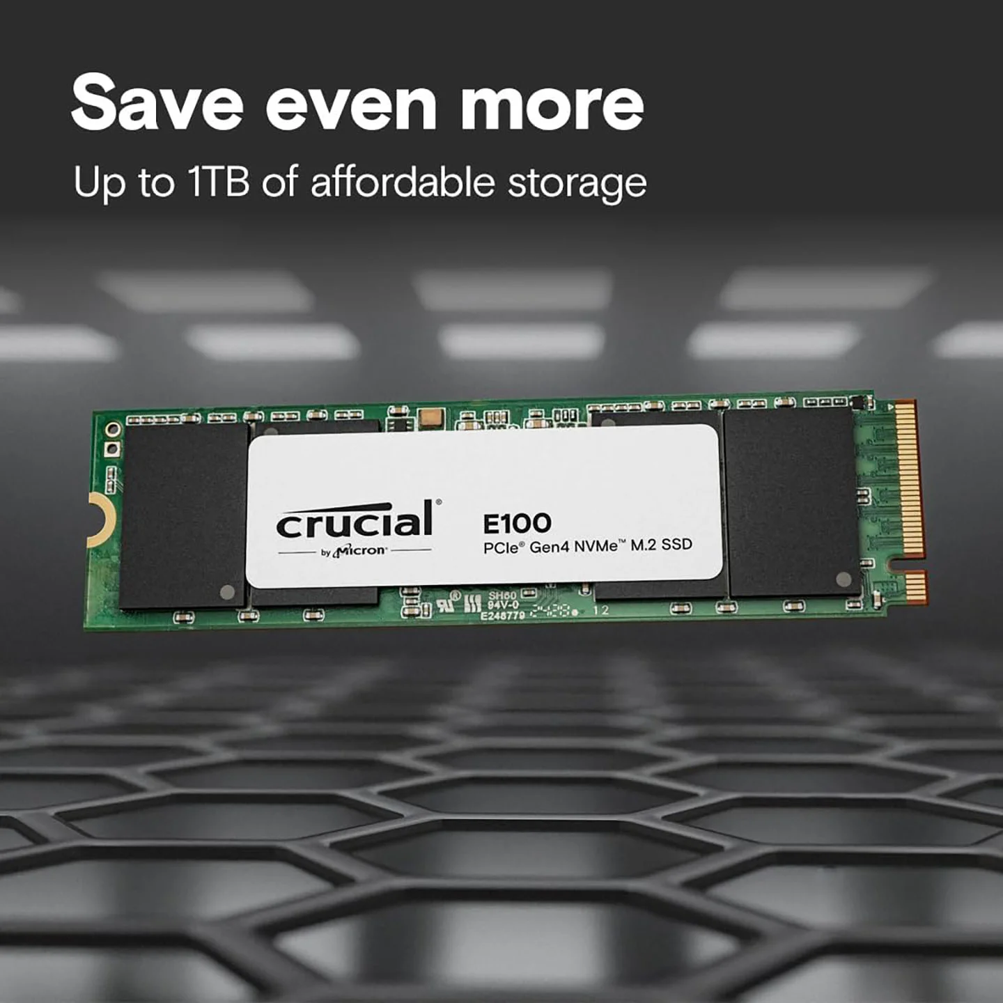 Твердотельный диск 2TB Crucial E100 M.2, M.2 2280, PCI-E 4x4 [R/W - 5000/4500 MB/s]