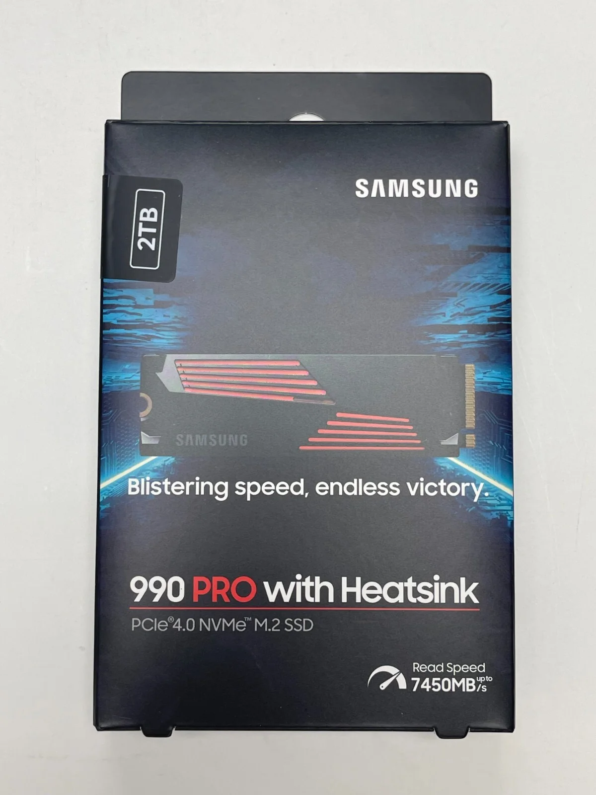 Твердотельный диск 2TB Samsung 990 PRO, M.2, PCI-E 4.0 x4, TLC 3D NAND [R/W - 7450/6900 MB/s] with Heatsink