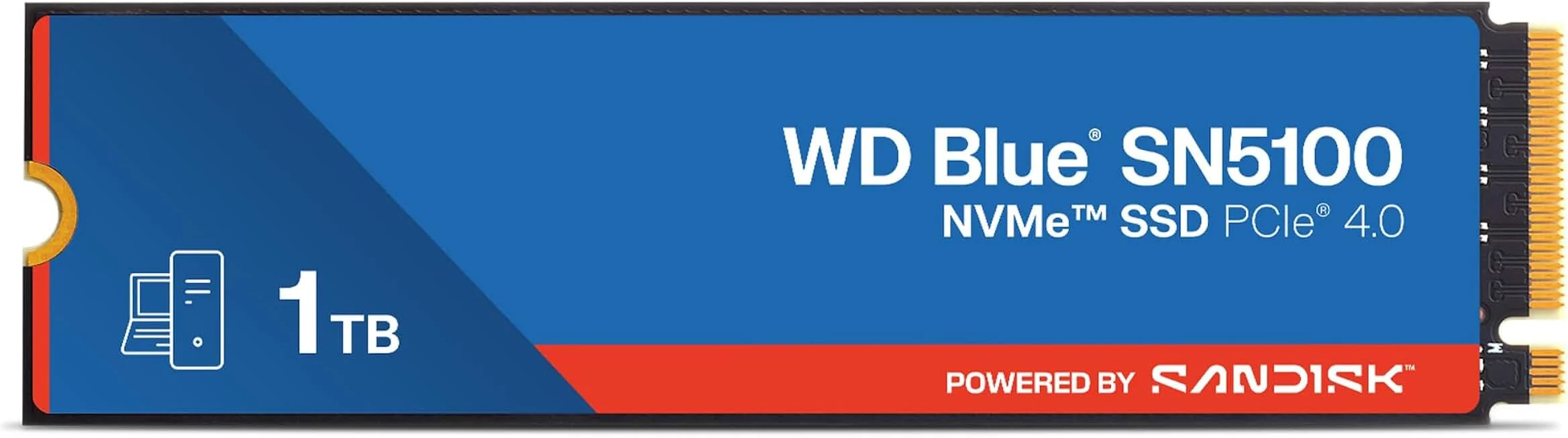 Твердотельный диск 2TB WD Blue SN5100, NVMe, M.2 2280, PCI-E 4x4 [R/W - 7100/6700 MB/s]