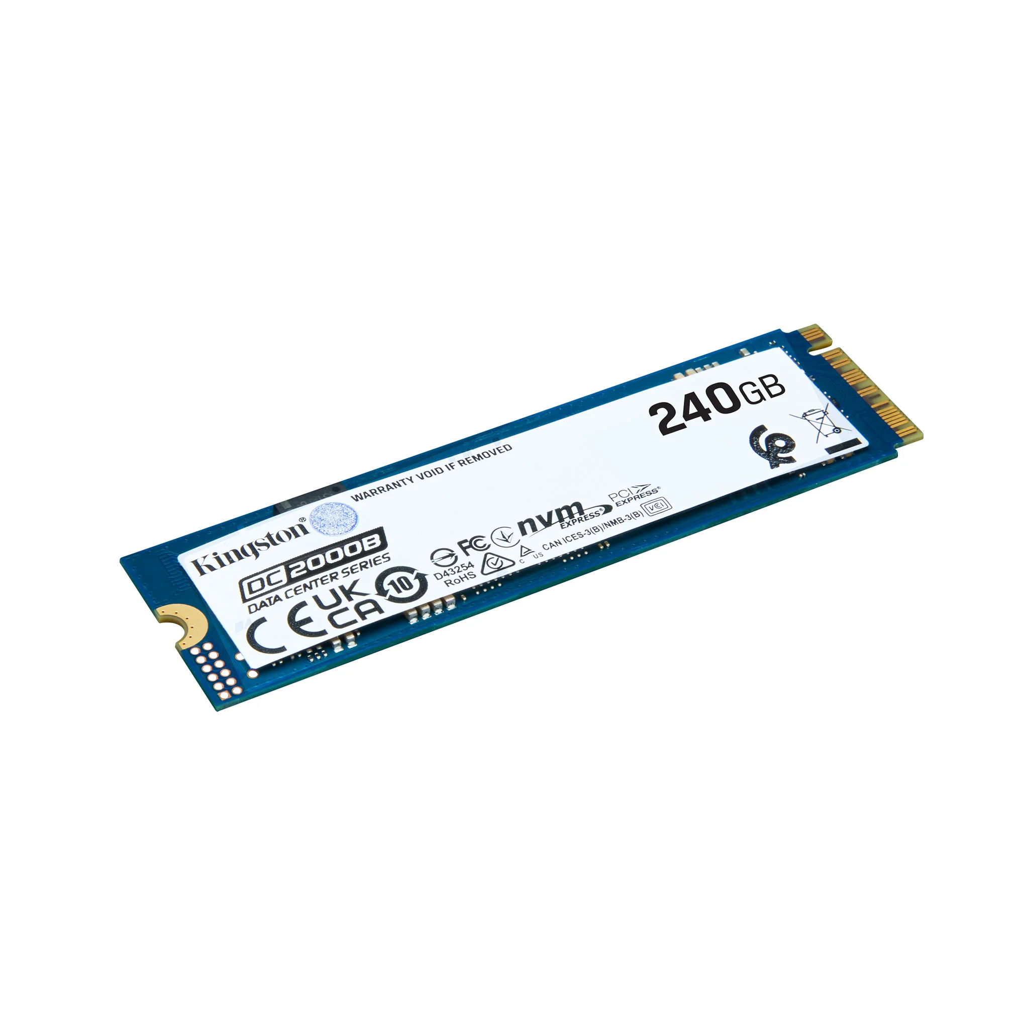 Твердотельный диск 240GB Kingston DC2000B M.2, NVMe,PCI-E 4.0 x4 [R/W - 4500/400 MB/s] 175 TBW with Heatsink