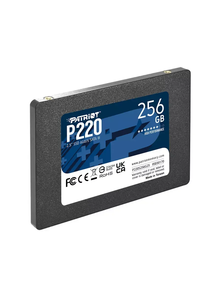 Твердотельный диск 256GB Patriot P220, 2.5", SATA III, [R/W - 550/490 MB/s]