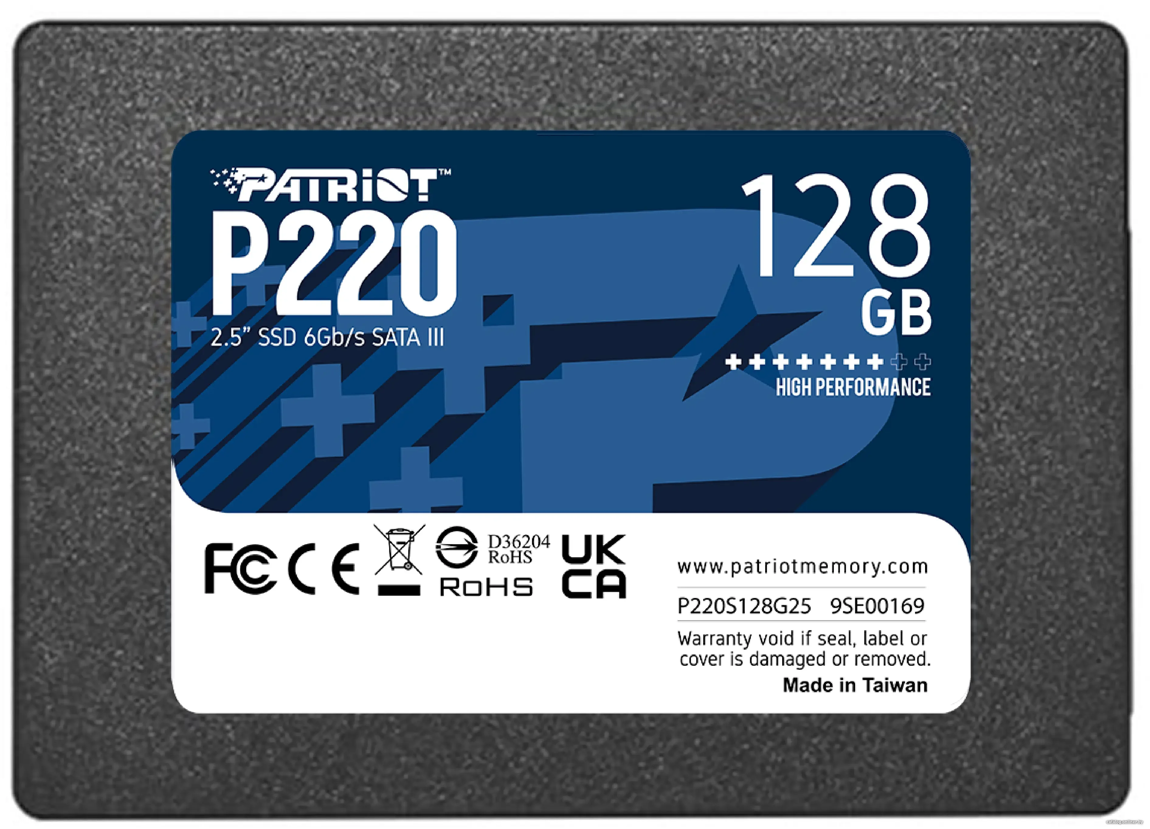 Твердотельный диск 256GB Patriot P220, 2.5", SATA III, [R/W - 550/490 MB/s]
