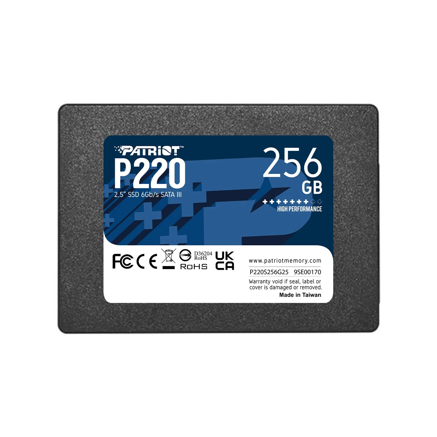 Твердотельный диск 256GB Patriot P220, 2.5", SATA III, [R/W - 550/490 MB/s]