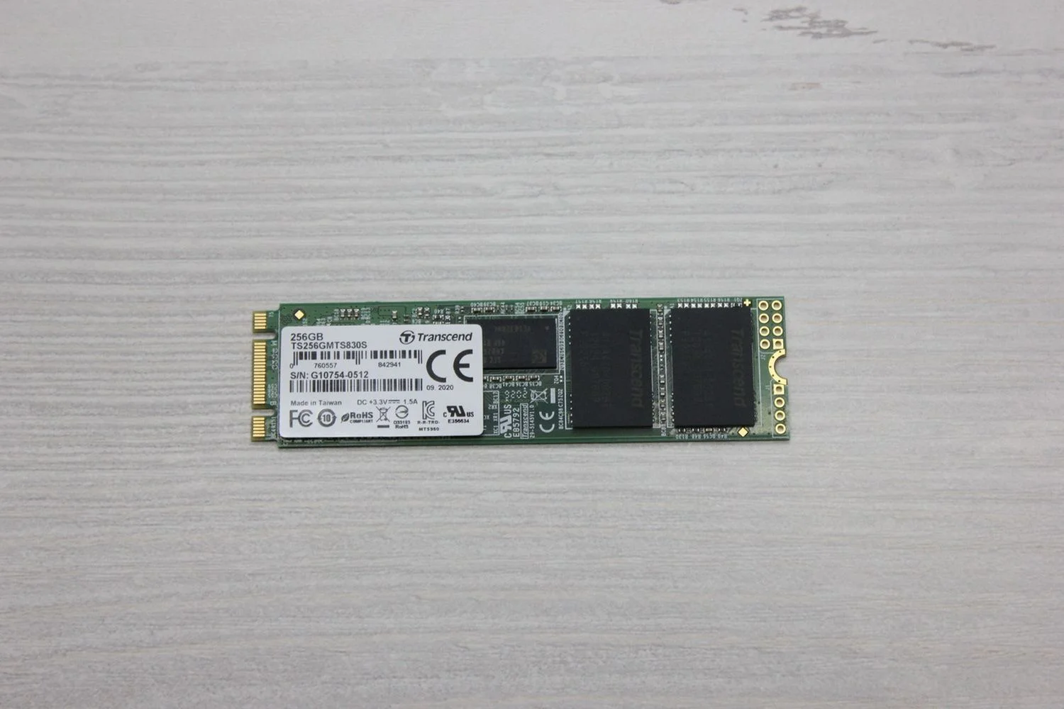 Твердотельный диск 256GB Transcend MTS830, M.2 2280, SATA, 3D TLC, with DRAM [R/W - 530/400 MB/s]