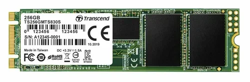Твердотельный диск 256GB Transcend MTS830, M.2 2280, SATA, 3D TLC, with DRAM [R/W - 530/400 MB/s]