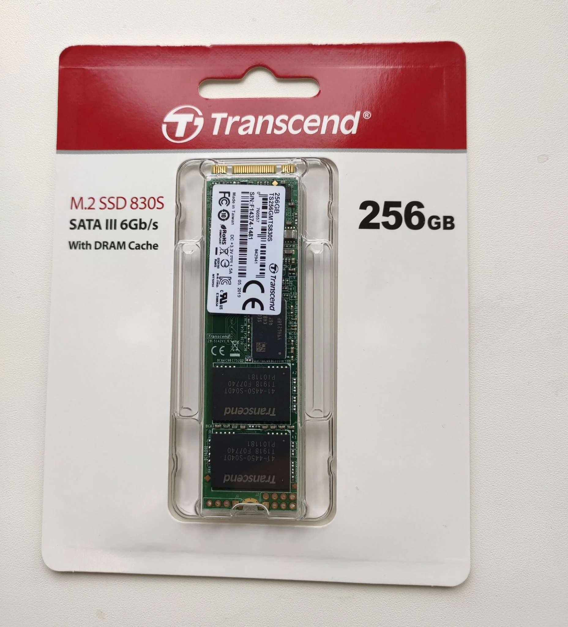 Твердотельный диск 256GB Transcend MTS830, M.2 2280, SATA, 3D TLC, with DRAM [R/W - 530/400 MB/s]