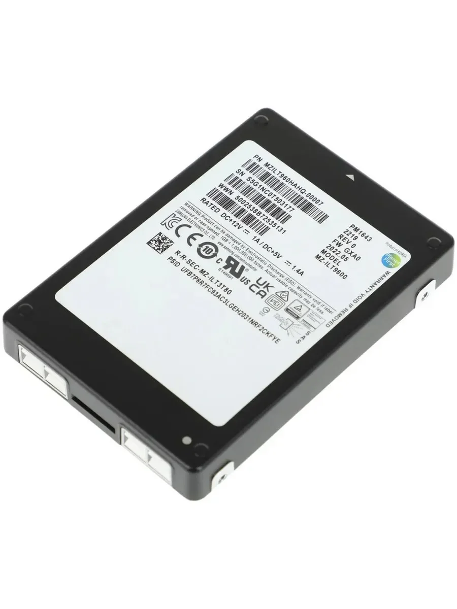 Твердотельный диск 3840GB Samsung Enterprise PM1643, V-NAND, 2.5", SAS, [R/W - 4200/3700 MB/s]  TBW 7008 OEM