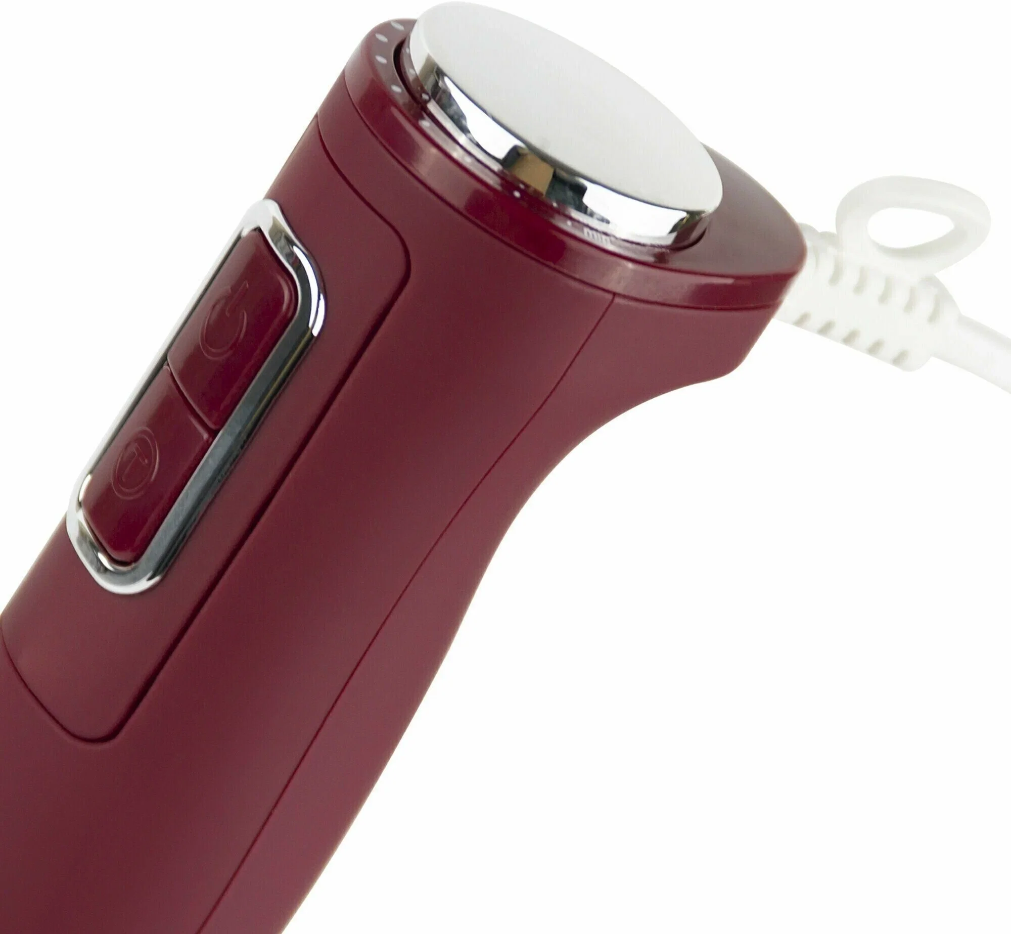Блендер погружной Willmark WHB-1250PS (500Вт,рег.скор,турбо режим,Soft touch, измельчитель,бордовый)