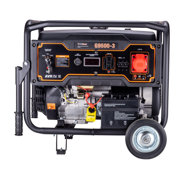 Генератор бензиновый FoxWeld Expert G9500-3, ручной/эл стартер 3,5кВт/230В, 8кВт/400В, бак 25л,