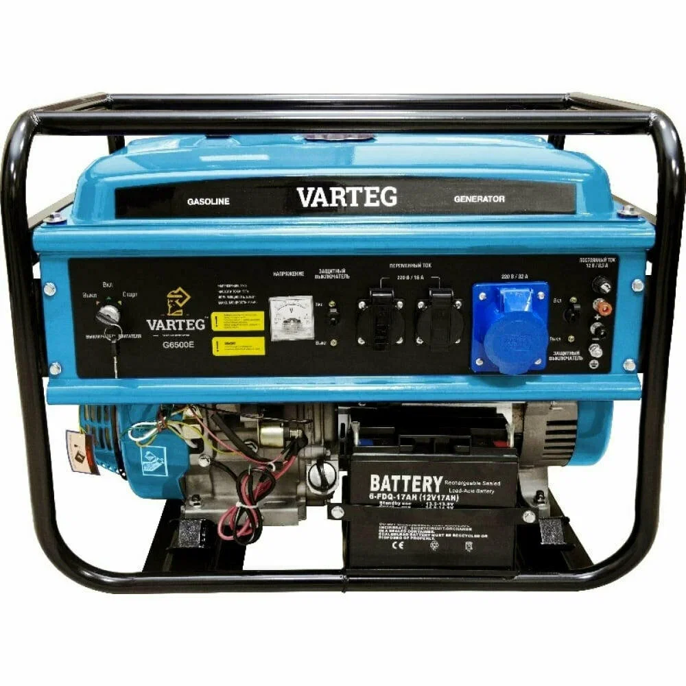 Генератор бензиновый FoxWeld Standart G6500 E, ручной/эл стартер 5.2кВт, 11л/с, бак 25л