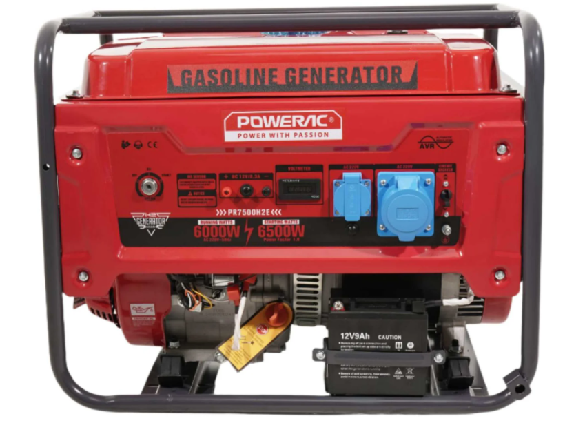 Генератор ГИБРИД (пропан/бенз) Powerac PR6500Eco Pro 6.5 кВт, 3 фазы, эл.стар (PR7500H2E-LPG-ATS-3)