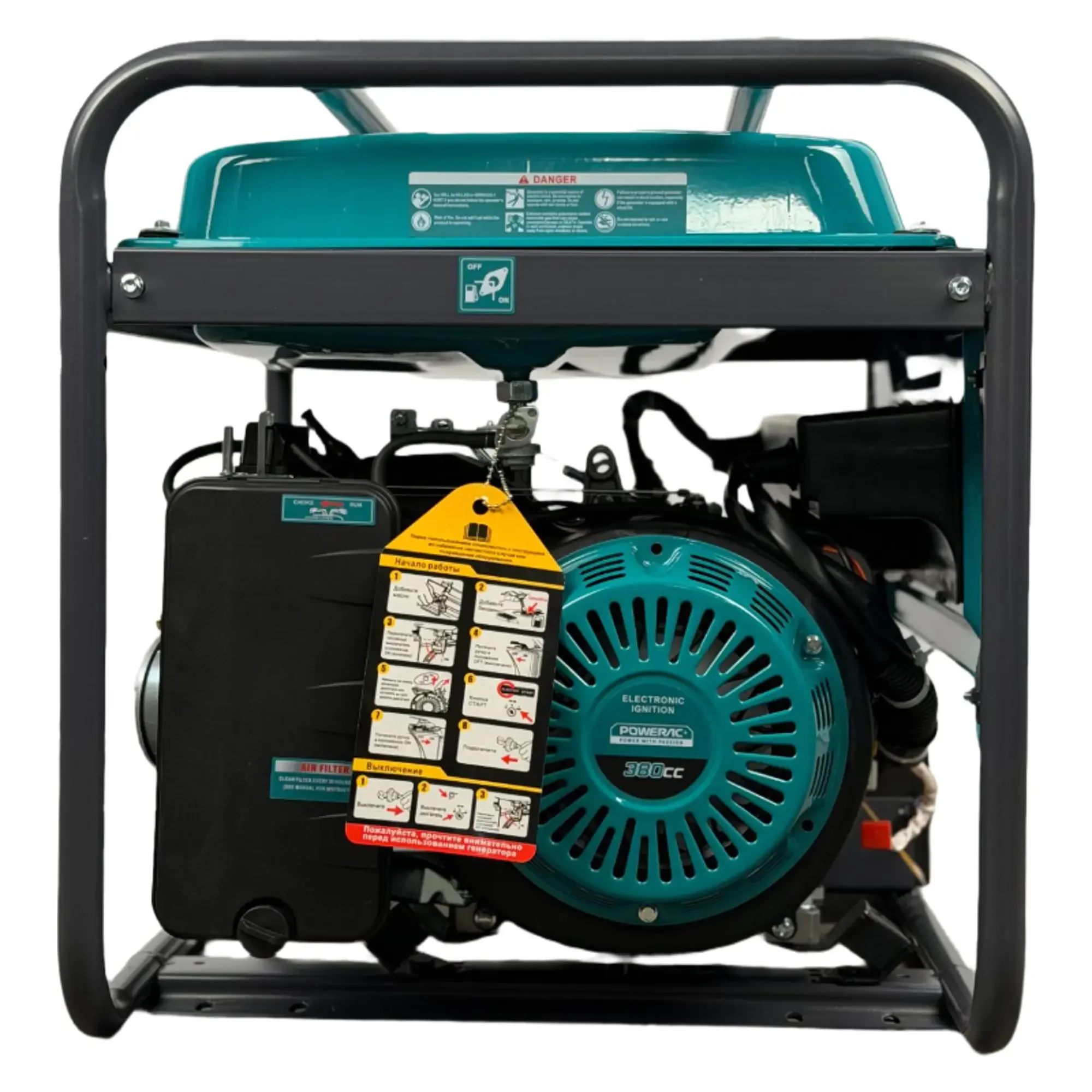 Генератор ГИБРИД (пропан/бенз) Powerac PR6500Eco Pro 6.5 кВт, 3 фазы, эл.стар (PR7500H2E-LPG-ATS-3)