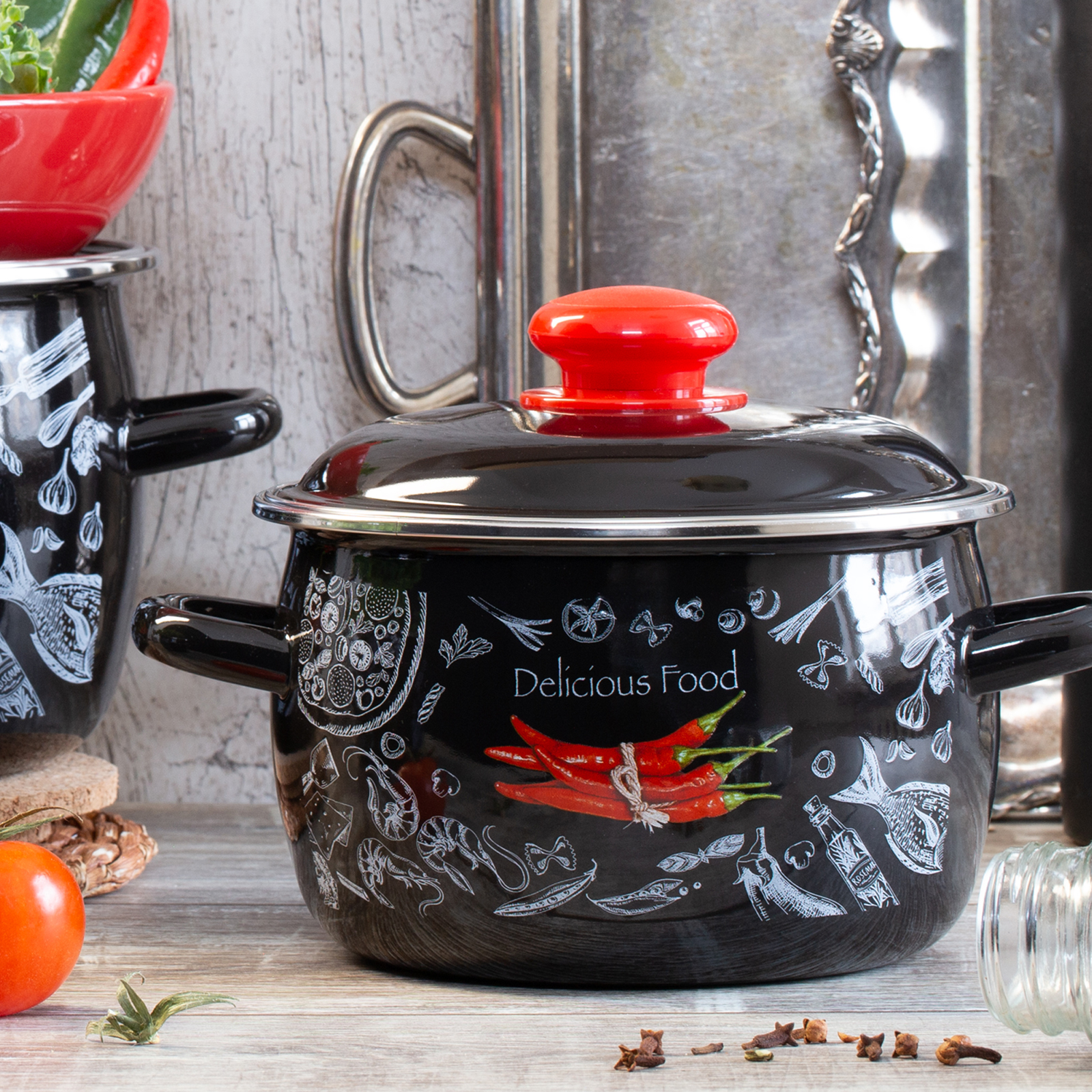 Кастрюля эмал сфер Chilli 2,0л TM Appetite