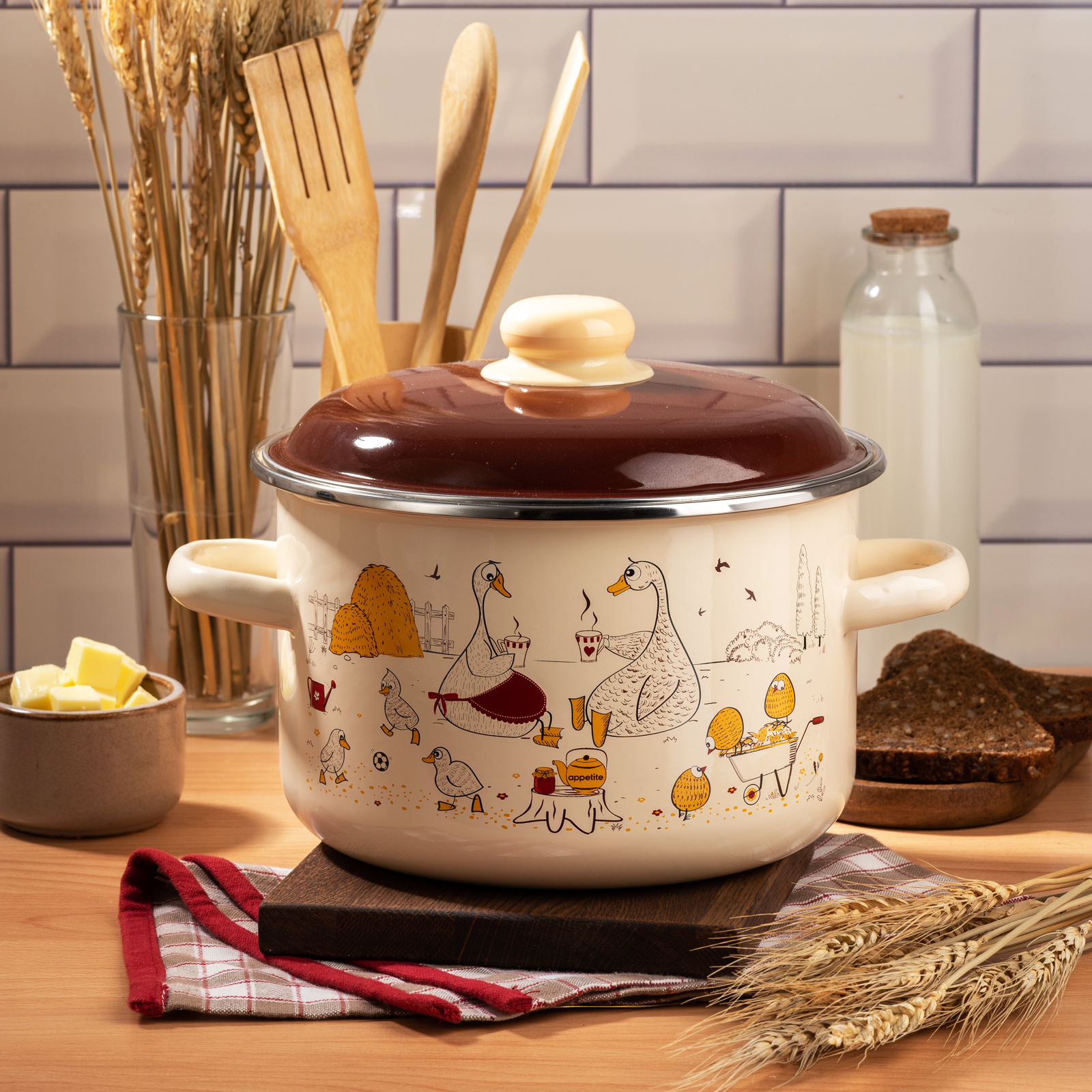 Кастрюля эмал цил CITRON 4,0л ТМ Appetite