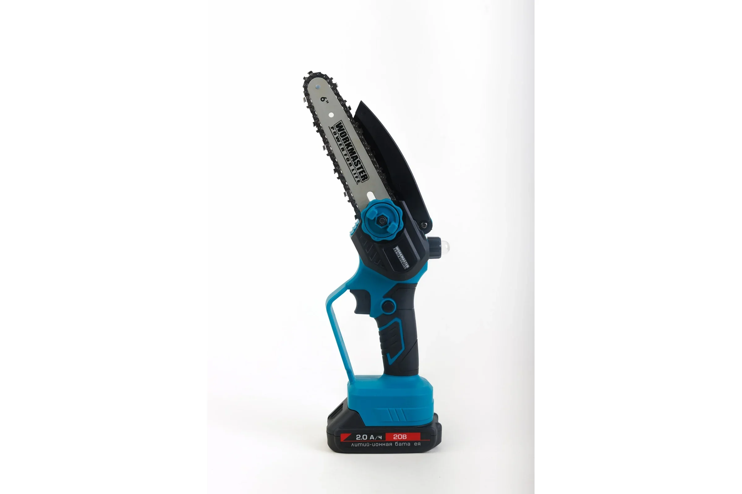 Пила цепная аккумуляторная WorkMaster АП-20625, Li-ion 2*2,0А/ч, бесщеточный мотор, поперечное — фото 4