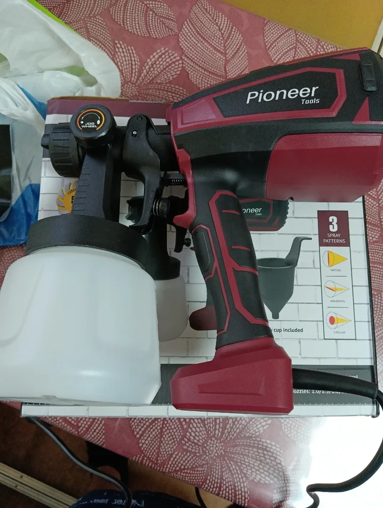 Краскопульт электрический Pioneer SG-6012-01, 600Вт емкость 1200мл 4 форсунки — фото 5