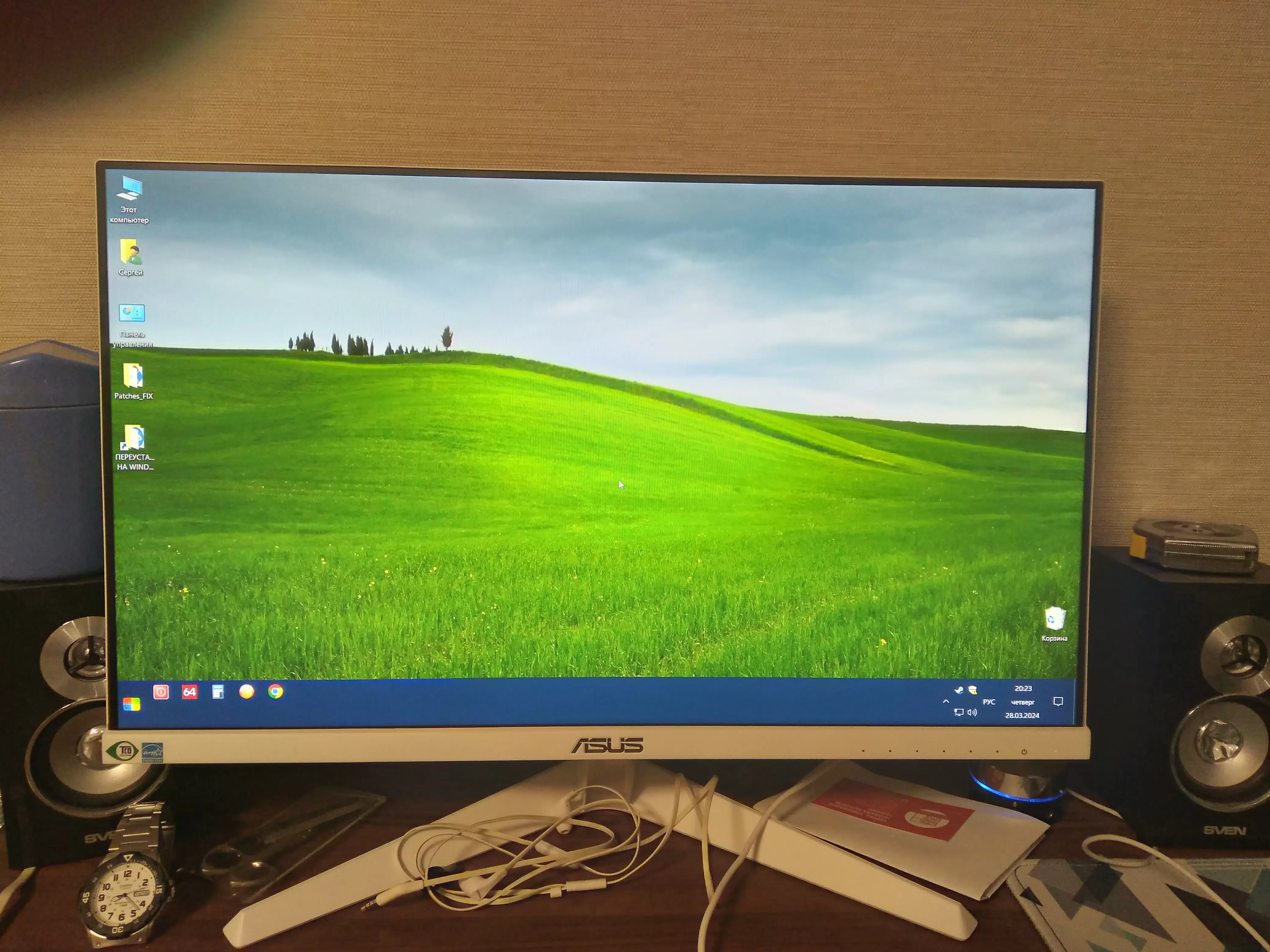 Монитор 23.8" ASUS VY249HF-W IPS 1920x1080, 100 Гц, 1 мс, 16:9, 250 кд/м2, 1xHDMI, 1x3.5 мм, белый