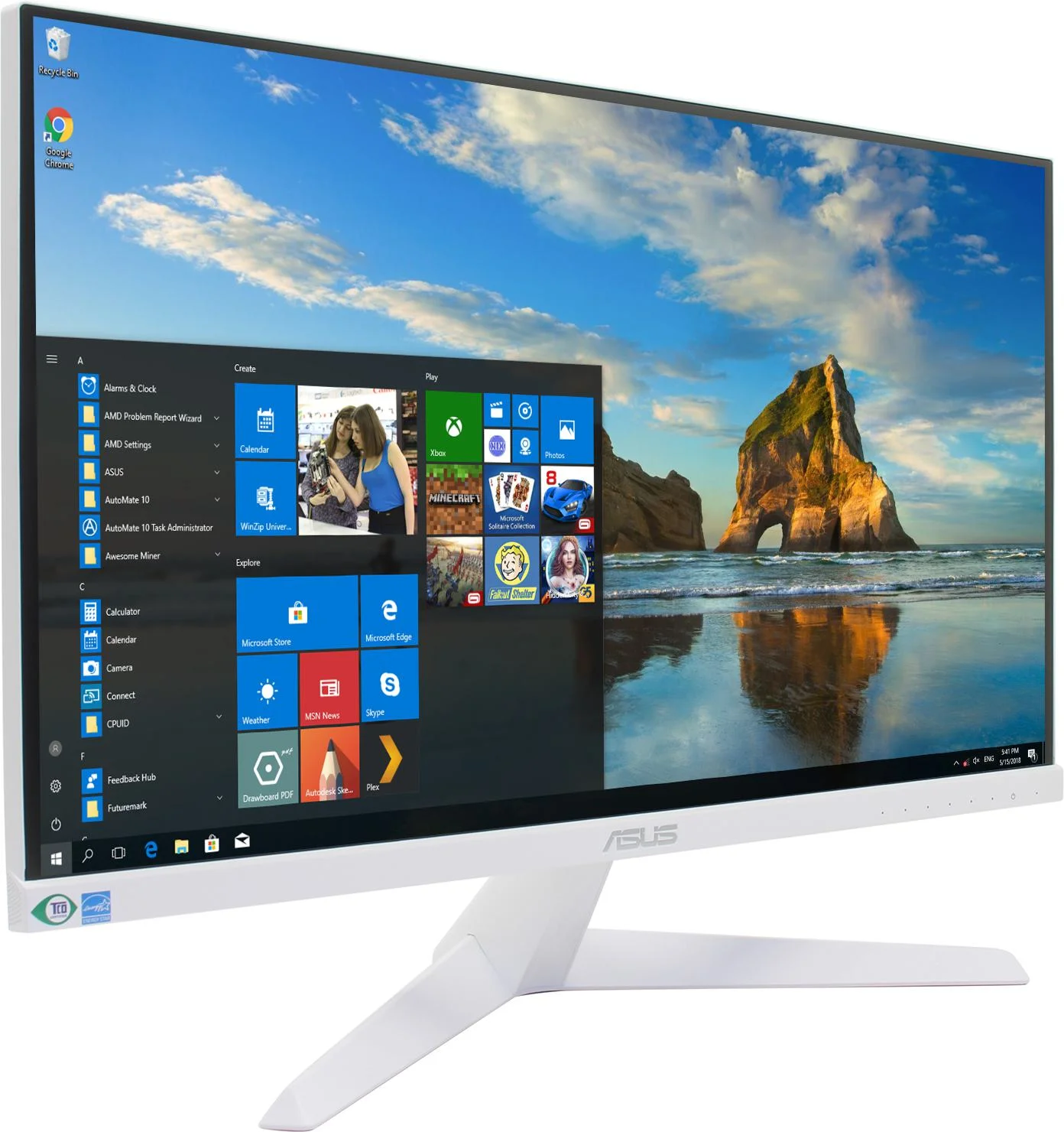Монитор 23.8" ASUS VY249HF-W IPS 1920x1080, 100 Гц, 1 мс, 16:9, 250 кд/м2, 1xHDMI, 1x3.5 мм, белый