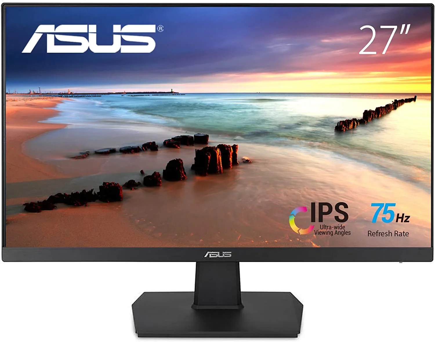 Монитор 27" ASUS VA279HG IPS 1920x1080, 120 Гц, 1 мс, 16:9, 300 кд/м², HDMI 1.4, VGA, 3.5 Jack, черный