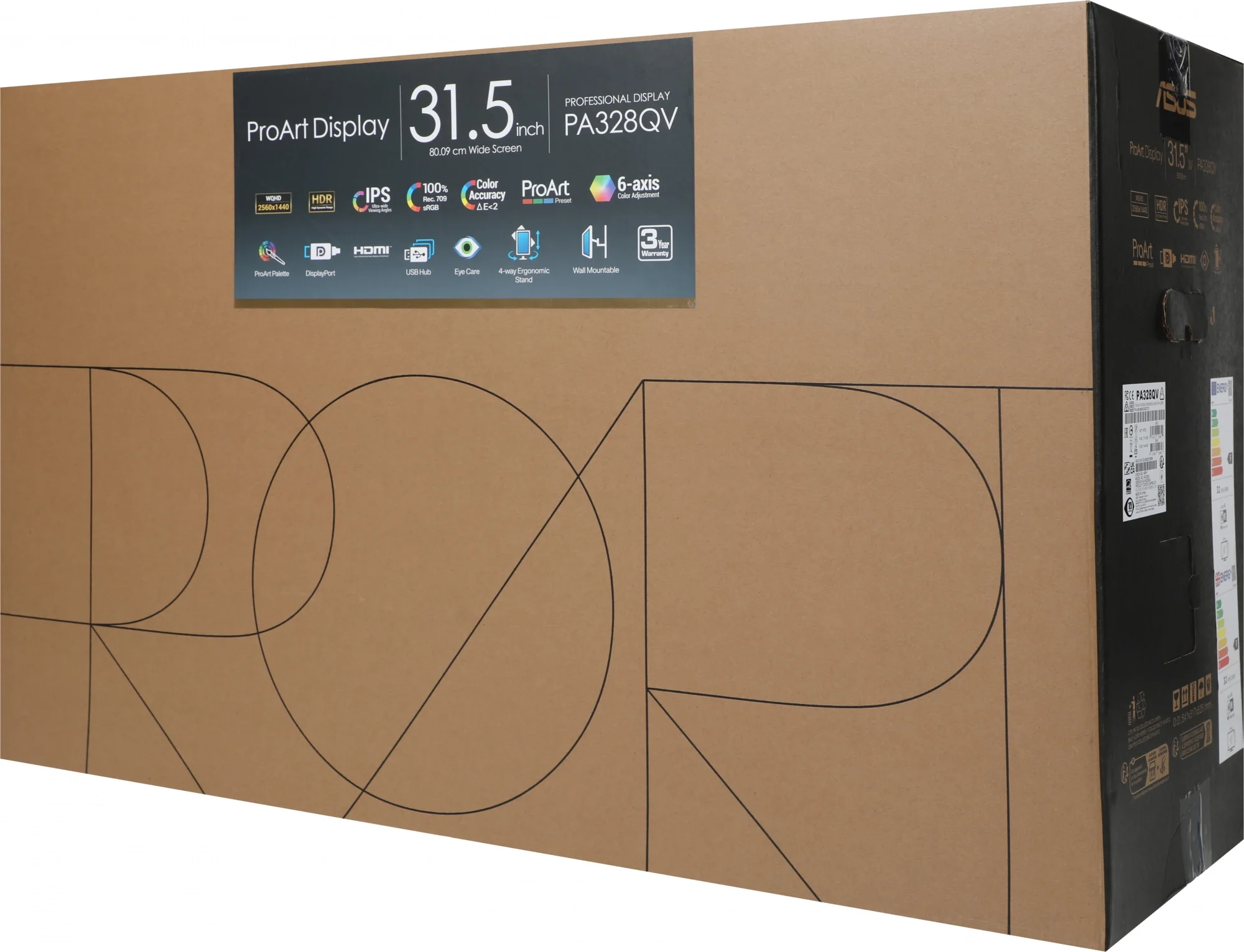 Монитор 31.5" ASUS ProArt PA328QV IPS 2560x1440, 75 Гц, 5 мс, 16:9, 350 кд/м2, 2xHDMI, 1xDP, USB 3.2, 1x3.5 мм, черный