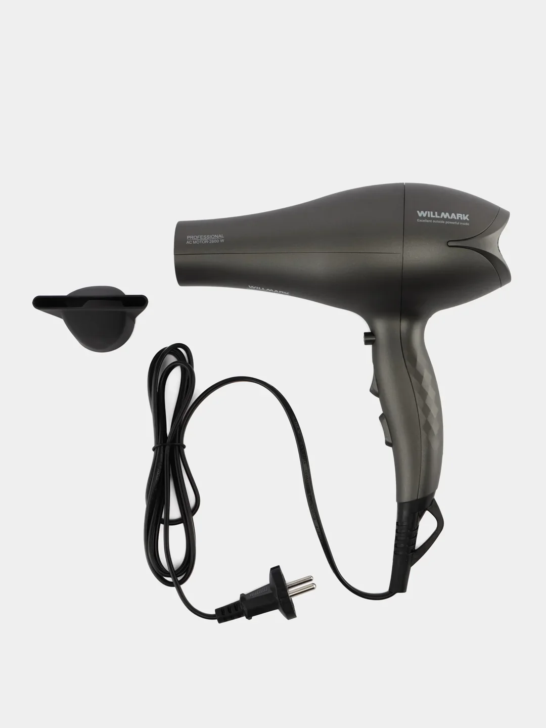 Фен WILLMARK WHD-2322AI графитовый, 2600 Вт, ионизация