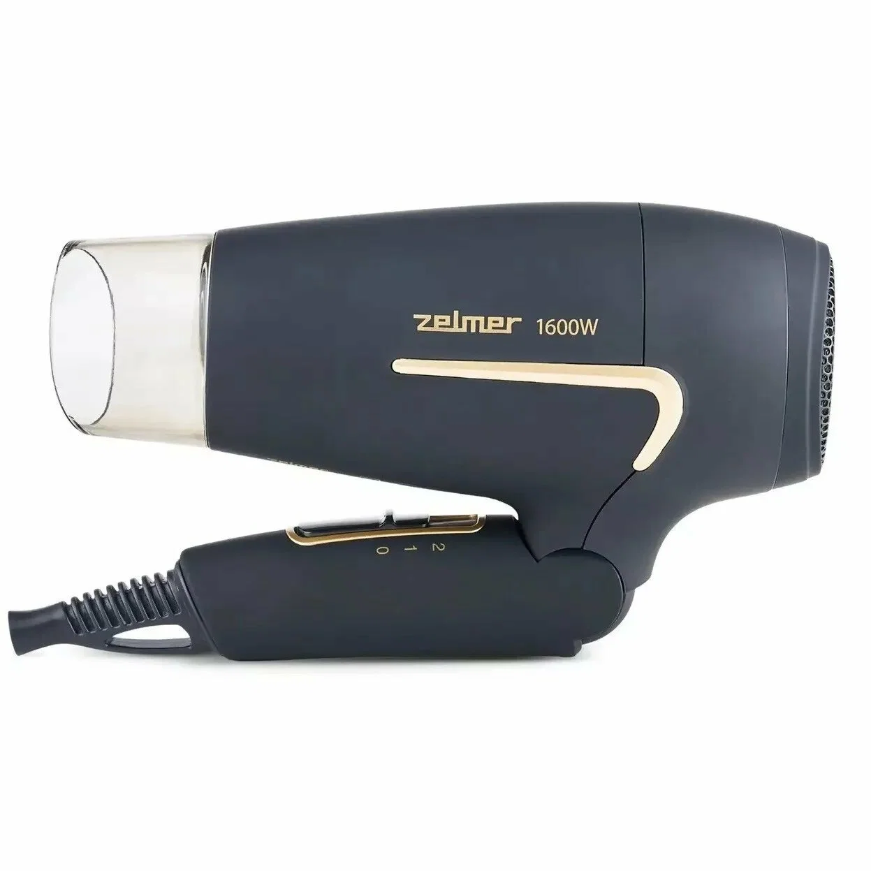 Фен Zelmer TRAVEL ZHD8321 черный/золотистый, 1600 Вт, компактный