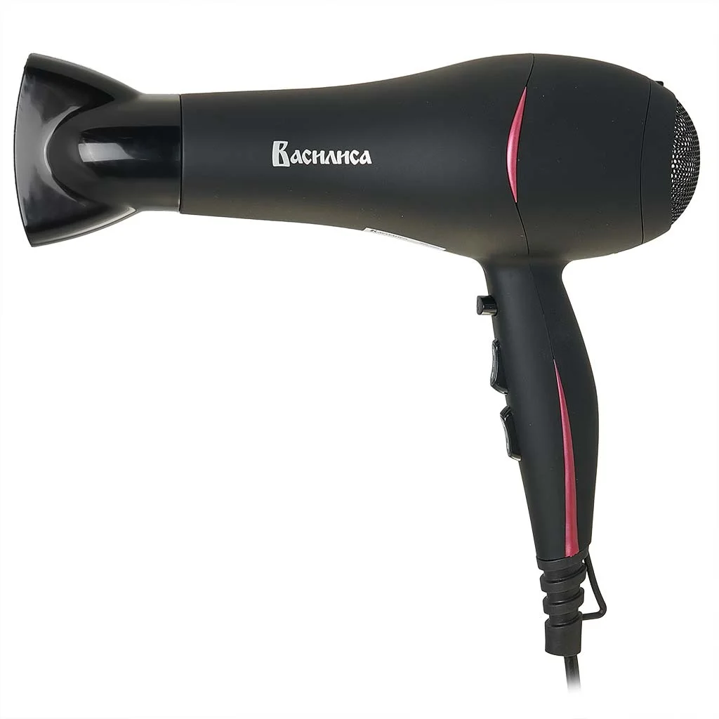 Фен Василиса ФН6-2200 черный/малиновый, 2200 Вт, ионизация