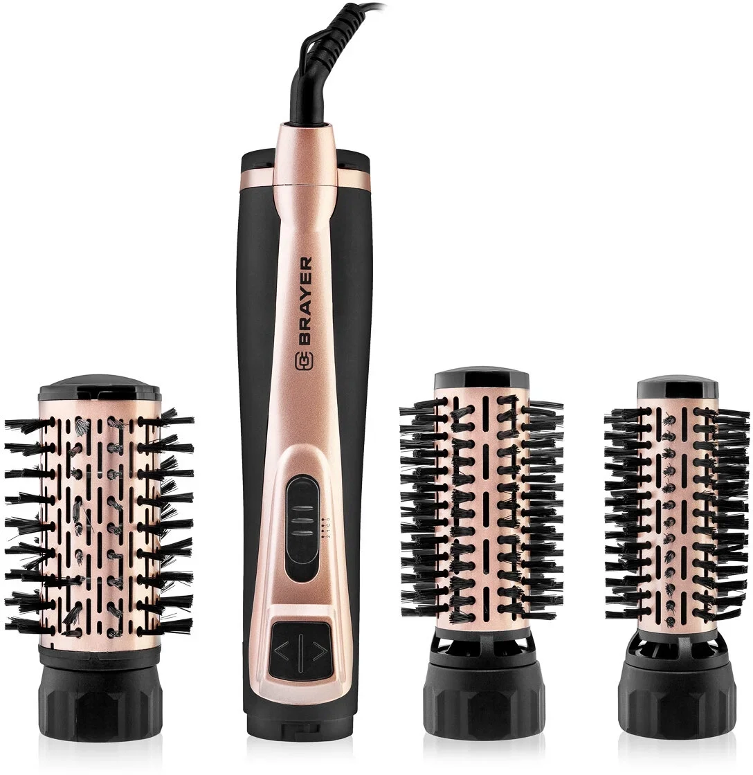 Фен-щётка BRAYER BR3100 черный/золотистый, 1000 Вт, 35/40/50 мм