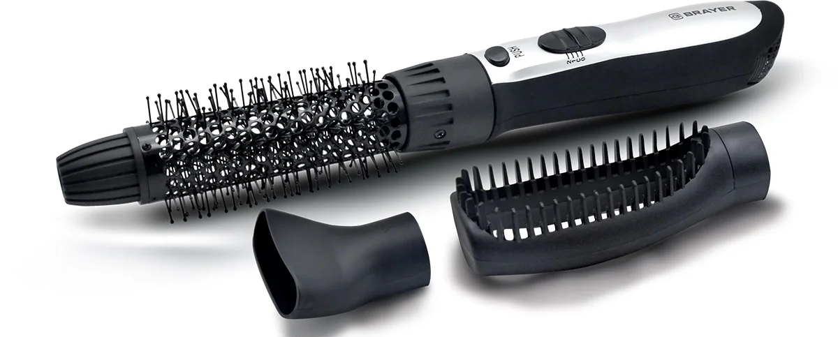 Фен-щётка BRAYER BR3130GD черный/розовый, 800 Вт