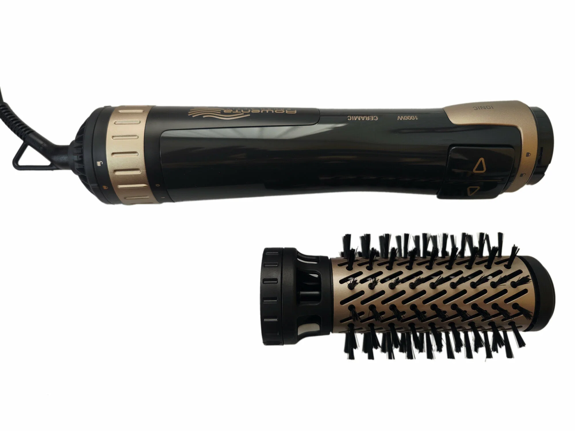 Фен-щётка Rowenta CF9528F0 черный/коричневый, 1000 Вт, ионизация, 40/50 мм