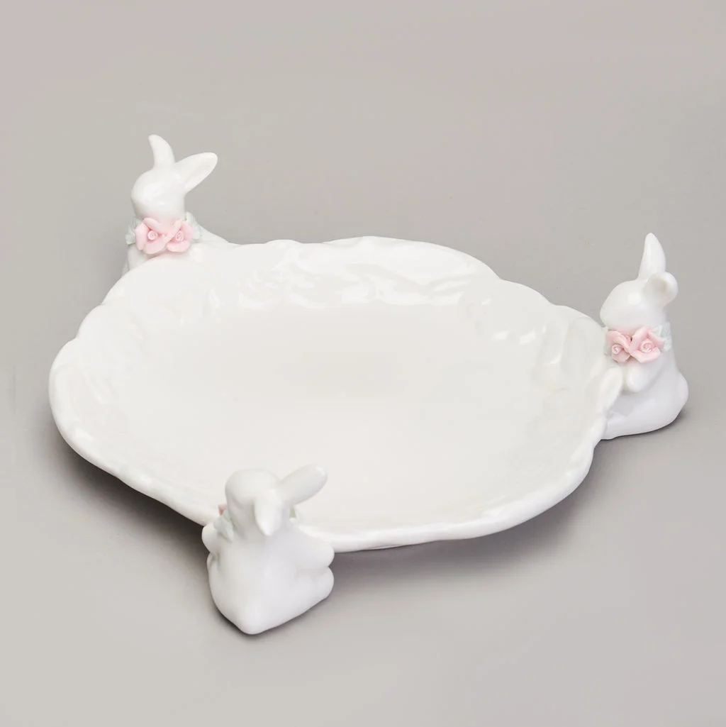 БЛЮДО СЕРВИРОВОЧНОЕ "КРОЛИКИ" 21,5Х21,5Х6 СМ
