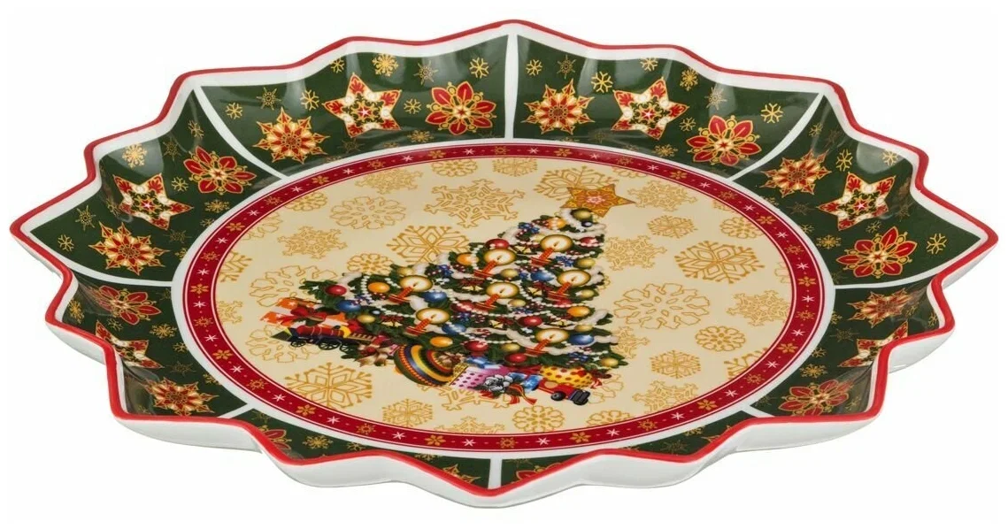 БЛЮДО СЕРВИРОВОЧНОЕ "НОВОГОДНЕЕ" 19,1*15,6*2,8 СМ