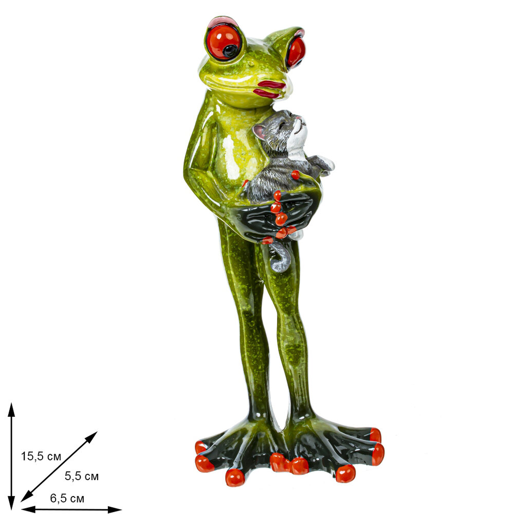 Фигурка декоративная "Лягушка", L6,5 W5 H15 см