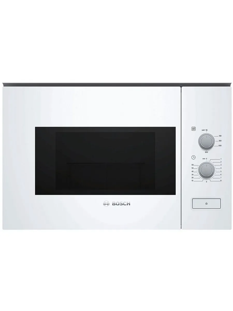 Встраиваемая микроволновая печь Bosch BFL 520MW0 белый, 20 л, 800 Вт, переключатели - поворотный механизм